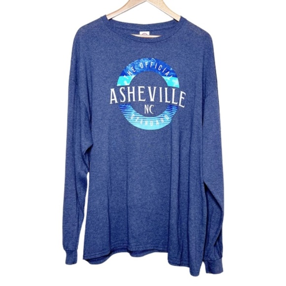 Delta Pro Weight Asheville North Carolina Graphic Long Sleeve Crewneck T-Shirt - Picture 5 of 15